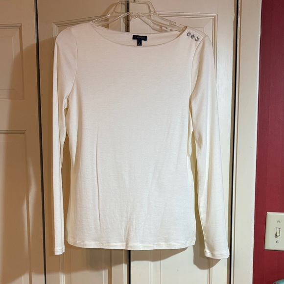 Talbots Women's Cream Long Sleeve Blouse, S - Picture 1 of 6